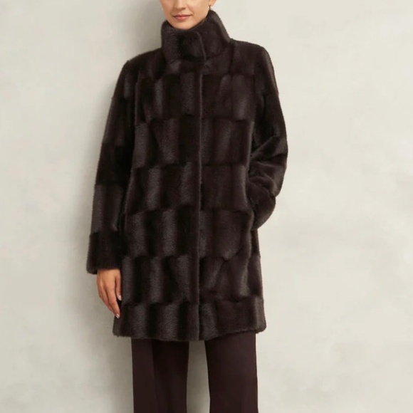 Hobbs London Rosanne Coat Brown FAUX FUR - Picture 2 of 5